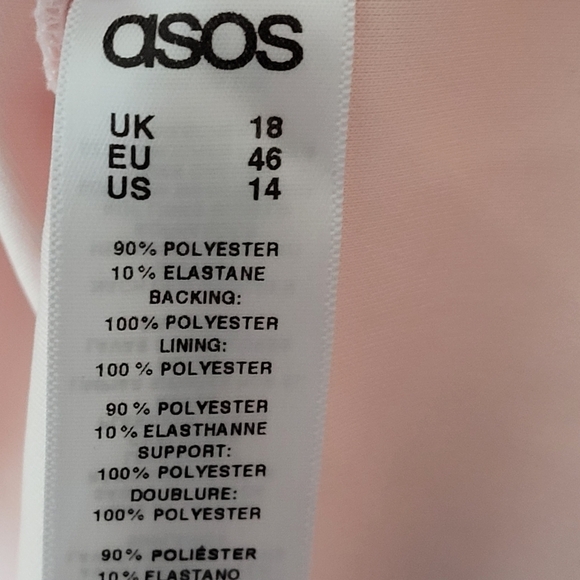 Asos Elegant Pink Satin Spaghetti Strap Wrap Dress Size 14 - Picture 11 of 11